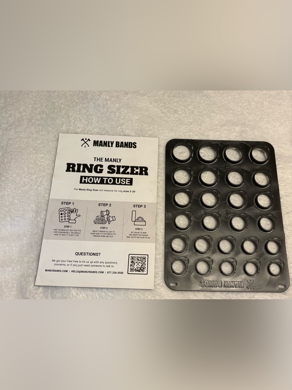 Manly Bands Ring Sizer Kit - Black Ring Gauge Set